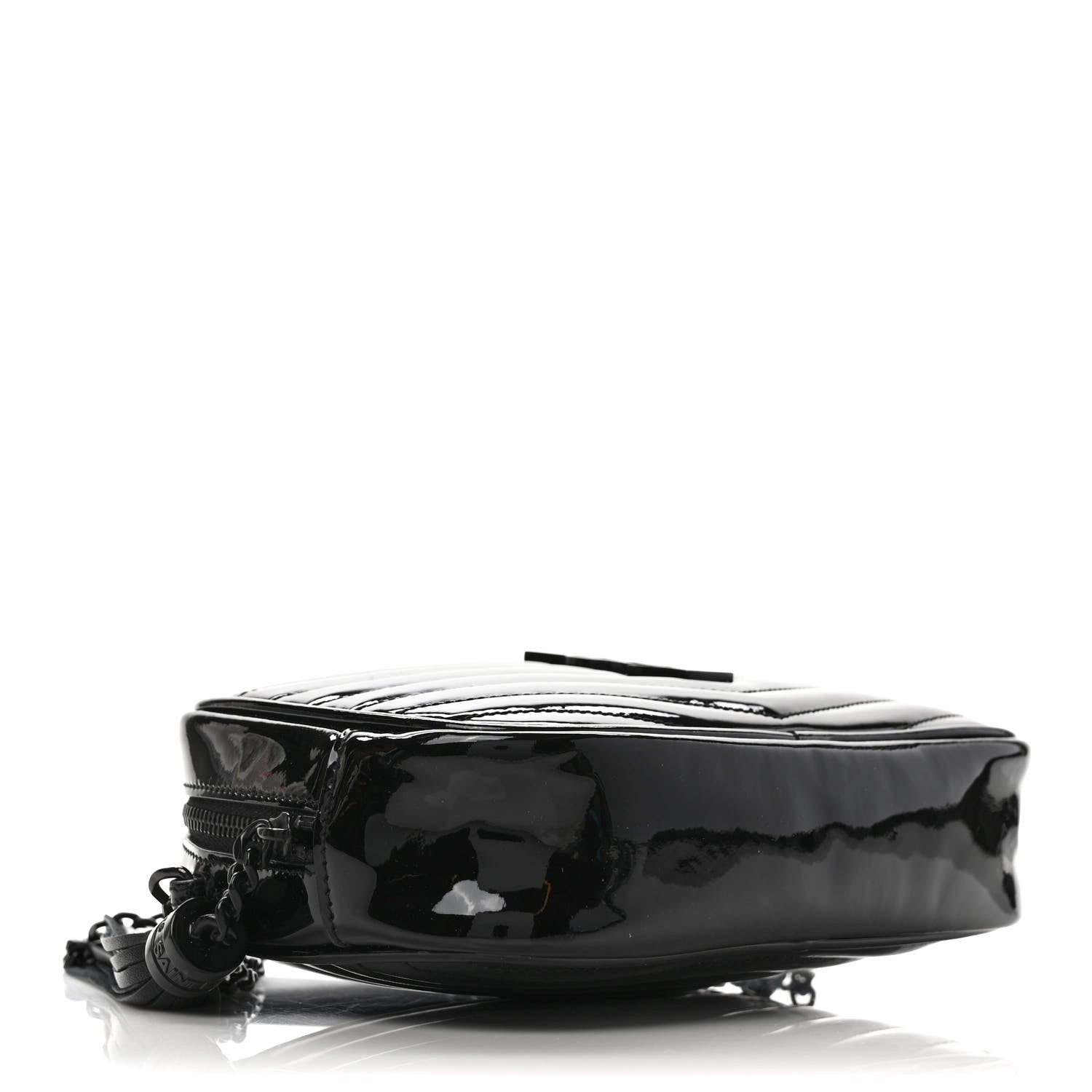 Saint Laurent Patent Calfskin Matelasse Monogram Mini Lou Camera Bag Black 4 of 9
