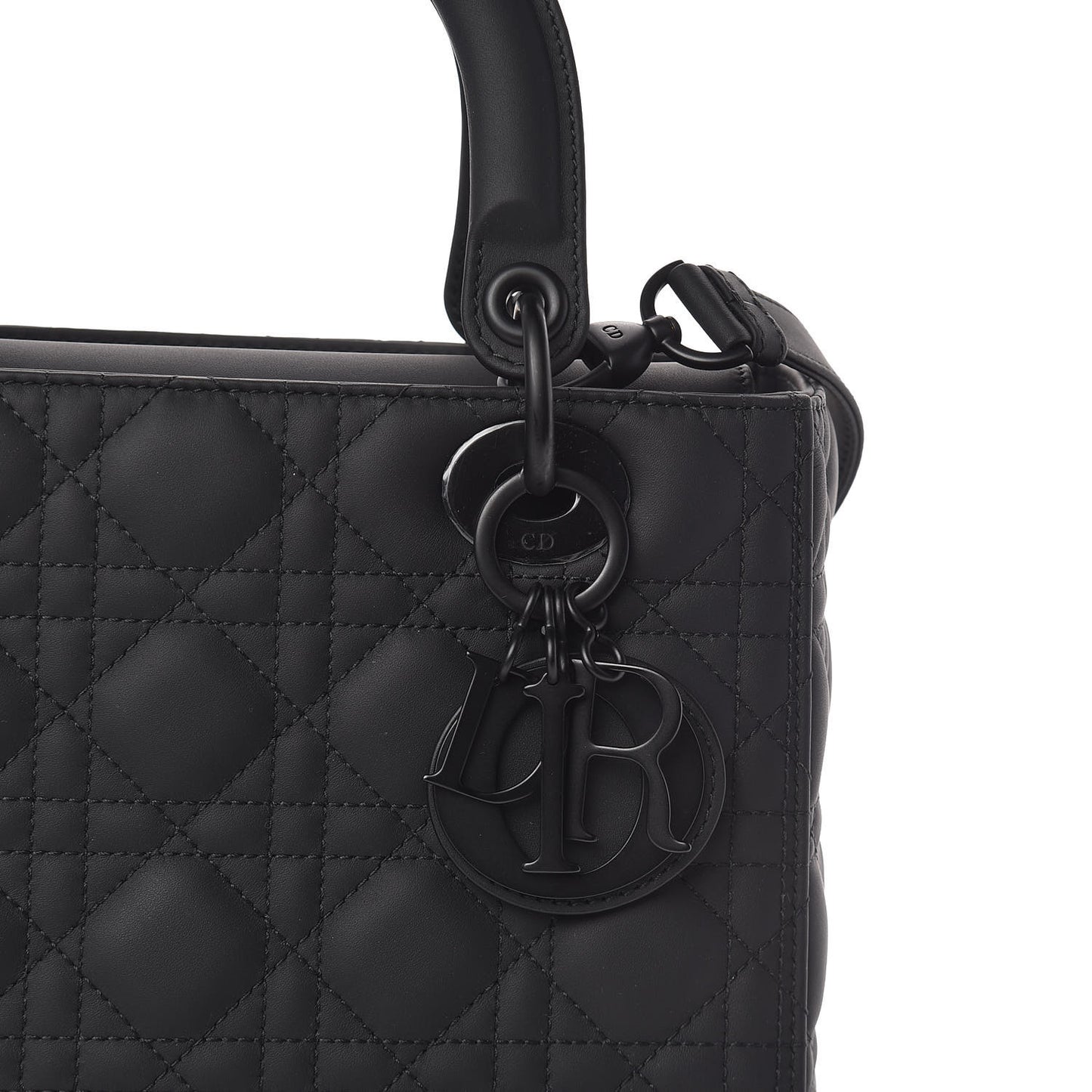 Ultra Matte Calfskin Cannage Medium Lady Dior Black