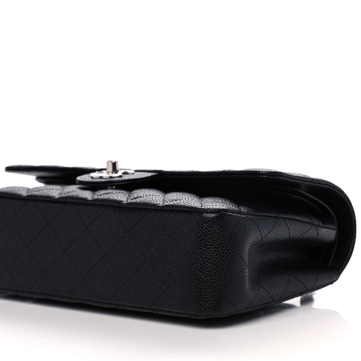 Caviar Quilted Medium Double Flap Black