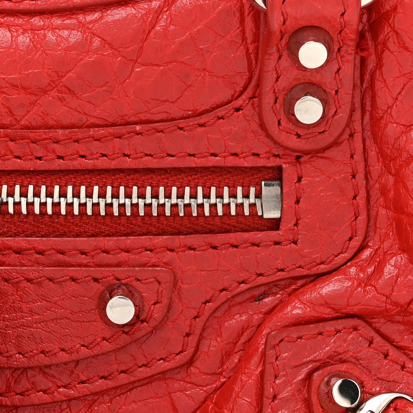 Agneau Classic Silver Hardware Nano City Rouge Groseille