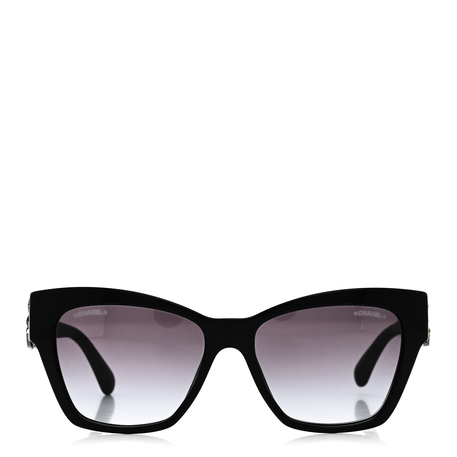 Chanel Acetate Square Cat Eye CC Sunglasses 5456 Q B Black 2 of 10