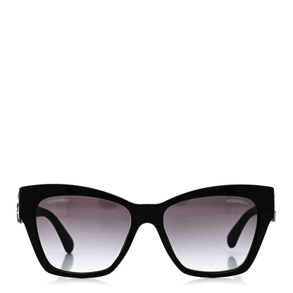 Chanel Acetate Square Cat Eye CC Sunglasses 5456 Q B Black 2 of 10