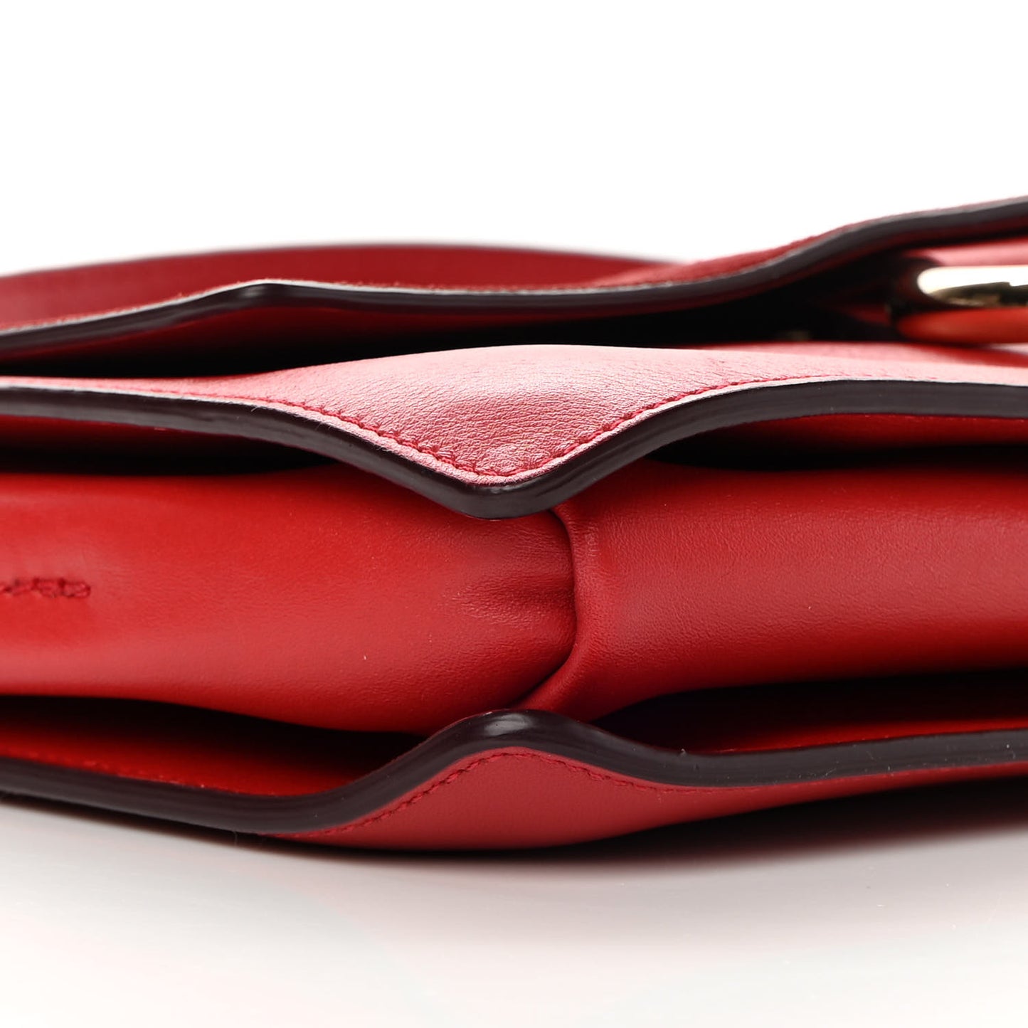 Suede Calfskin Small Faye Shoulder Bag Red