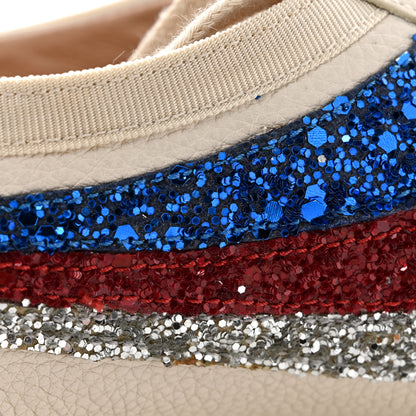 Gucci Calfskin Glitter Crystal Womens Sylvie Web Falacer Sneakers 38 White 12 of 14