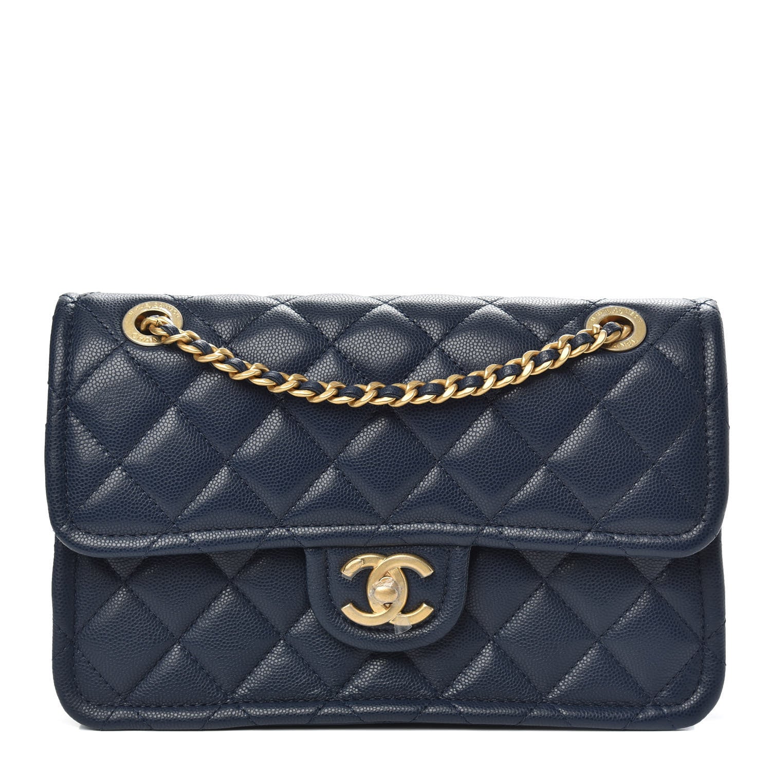 Chanel Caviar Quilted Medium Sweet Classic Flap Navy Blue 1 of 11