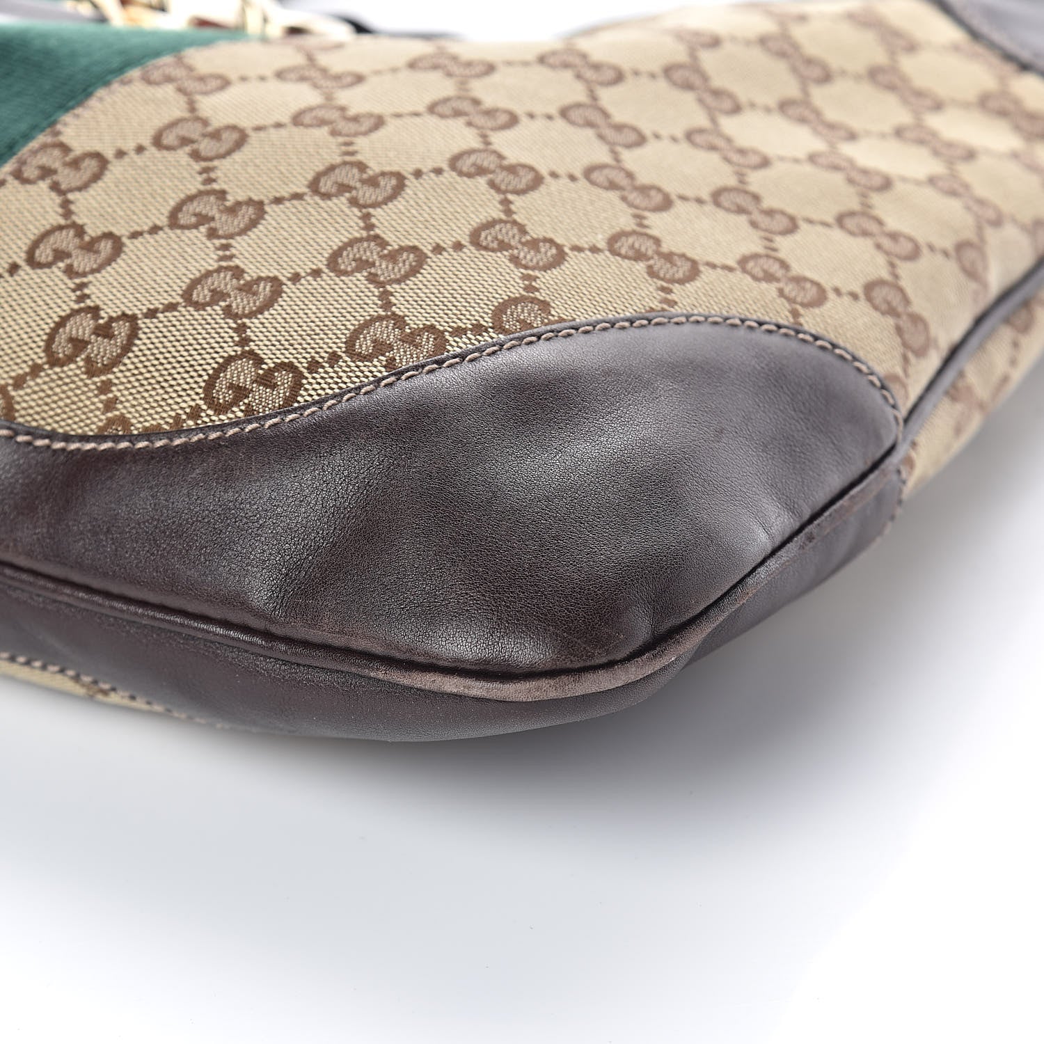 Gucci Monogram Web Jackie O Bouvier Hobo Dark Brown 10 of 11