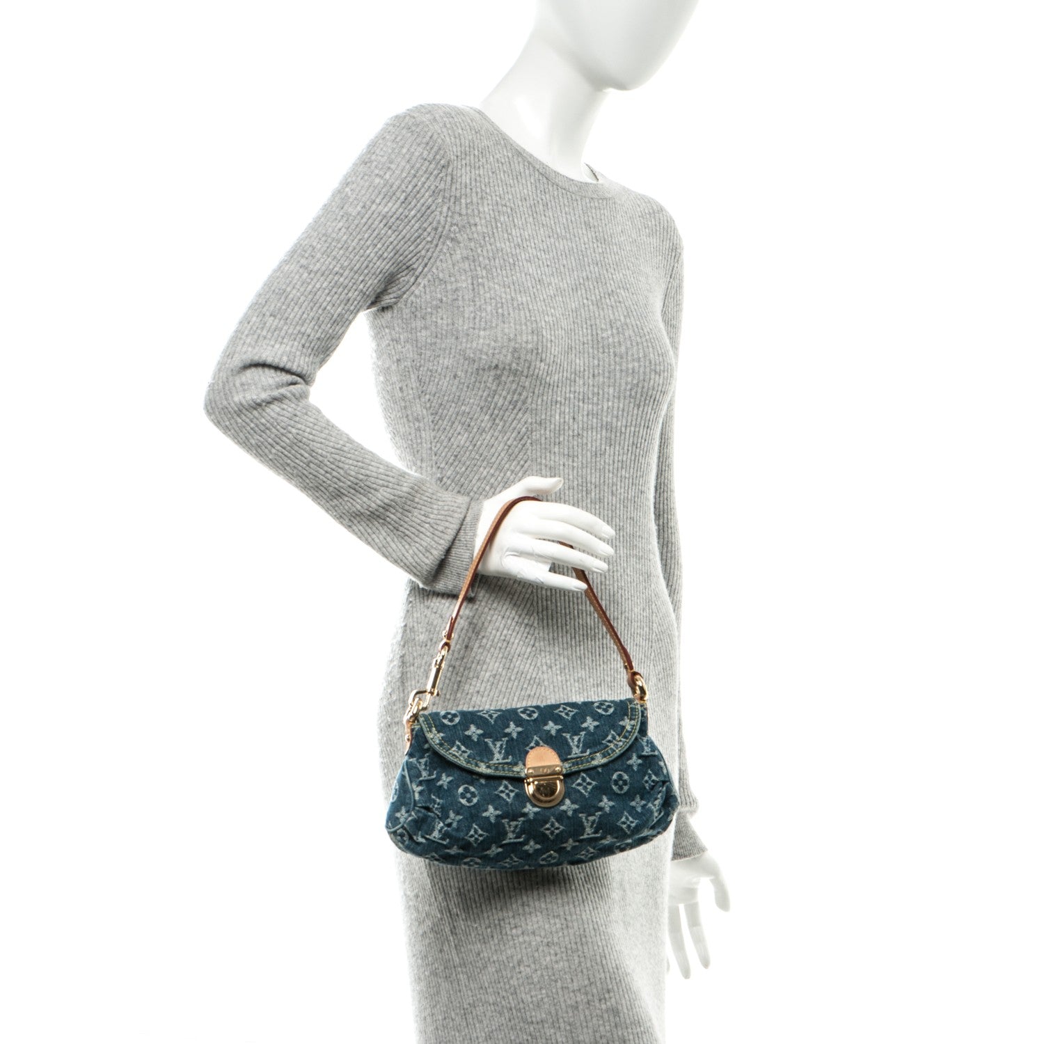 Louis Vuitton Monogram Denim Mini Pleaty Blue 2 of 7