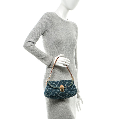 Louis Vuitton Monogram Denim Mini Pleaty Blue 2 of 7