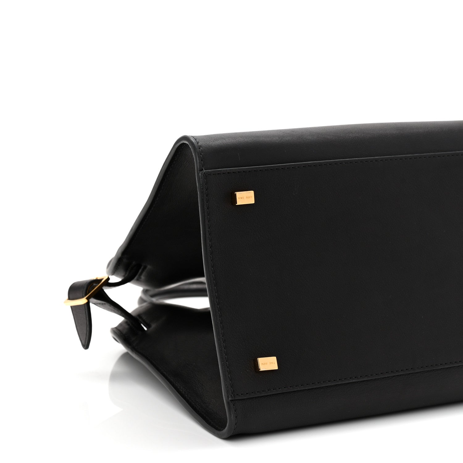 The Row Polished Saddle Calfskin Soft Margaux 12 Black 8 of 9