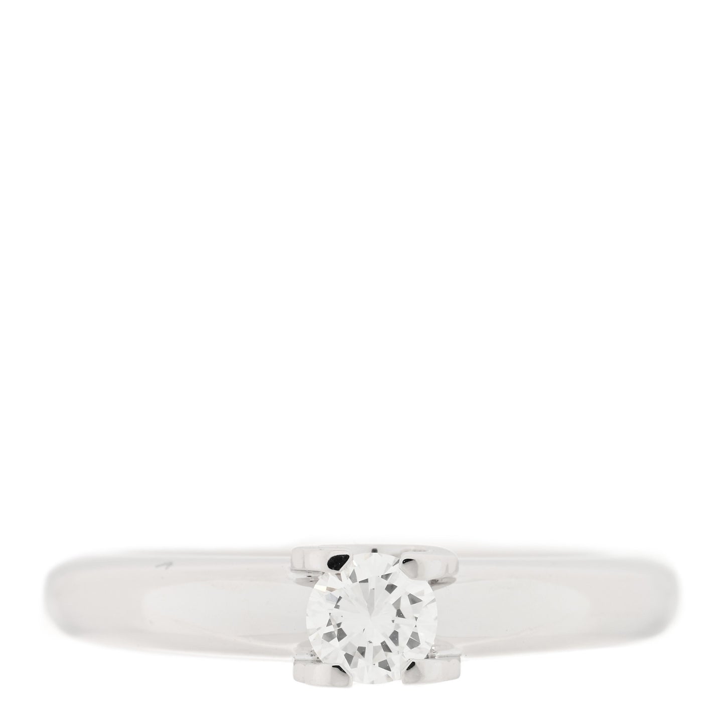 18K White Gold Diamond .33ct Louis Cartier Engagement Ring 51 5.75