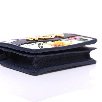 Gucci Canvas Flora Floral Trapuntata Zumi Card Case Wallet Great White Multicolor Blue Agata 8 of 13