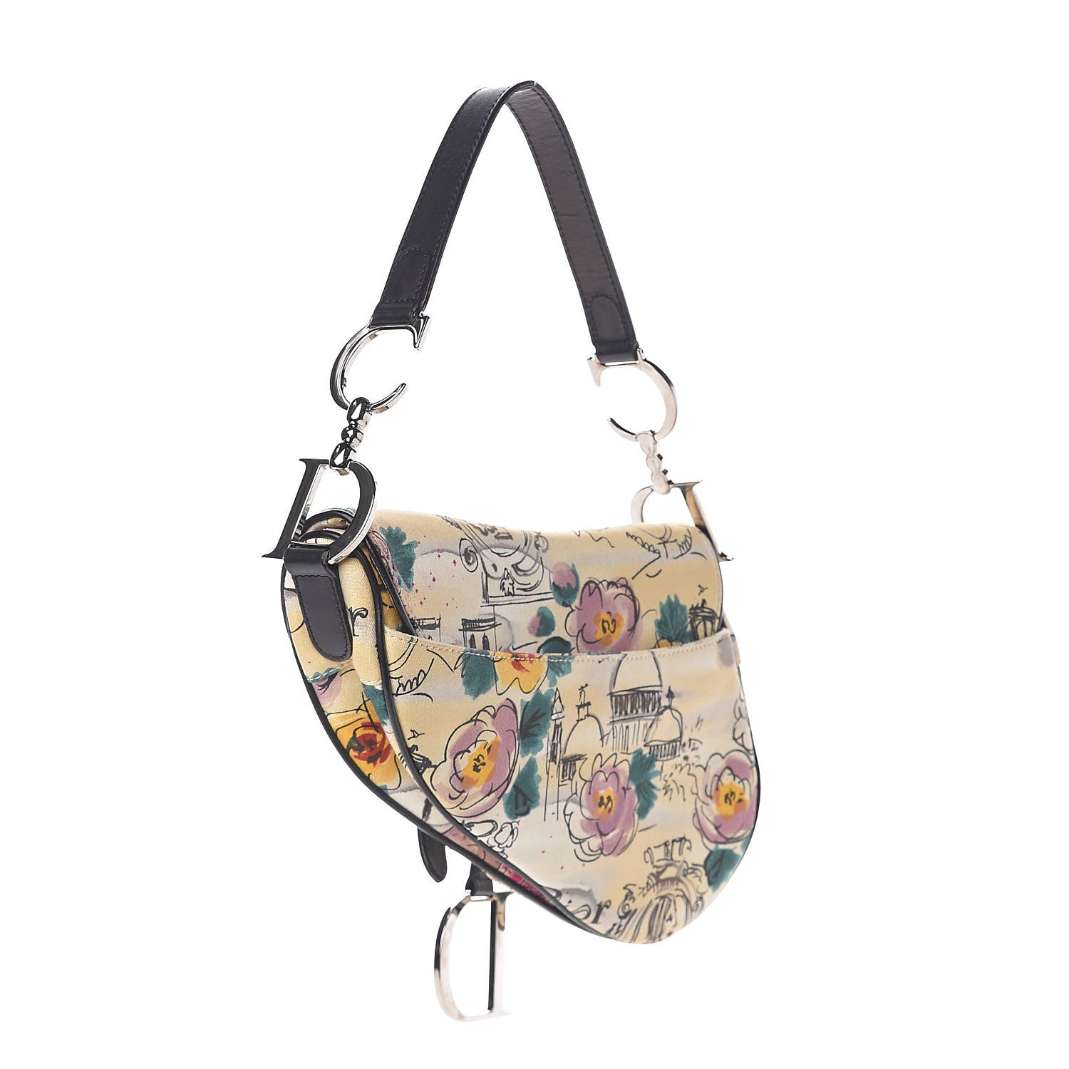 Christian Dior Canvas Paris 50s Saddle Bag Multicolor 3 of 13