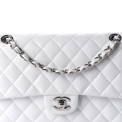 Chanel Caviar Quilted Medium Double Flap White 11 of 11