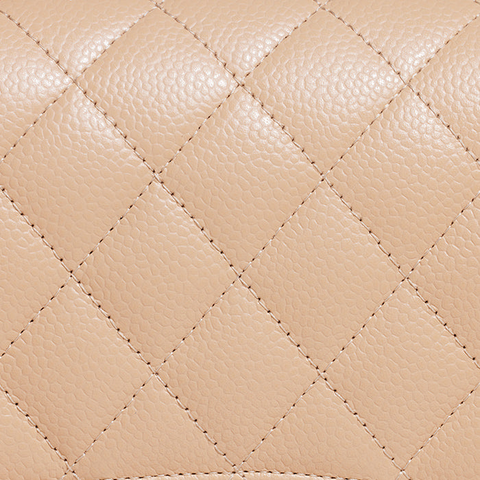 close up product image of authentic chanel caviar double flap FASHIONPHILE