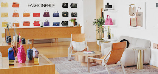 The FASHIONPHILE San Francisco showroom has designer handbags.