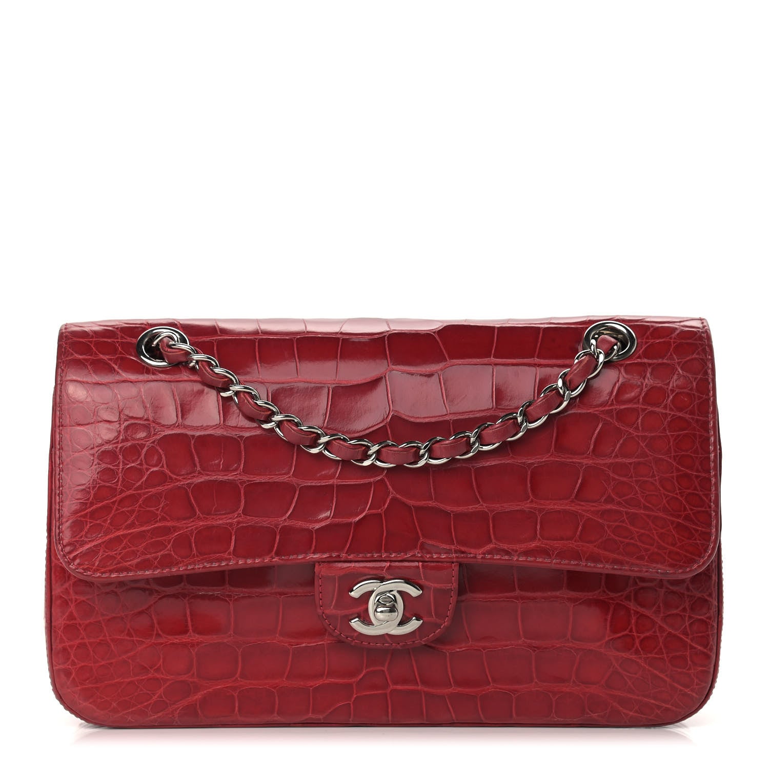 Chanel Alligator Medium Double Flap Red