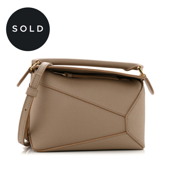 Loewe Calfskin Mini Puzzle Edge Bag Sand