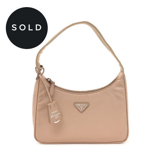 PRADA Tessuto Nylon Mini Re-Edition 2000 Bag Cammeo