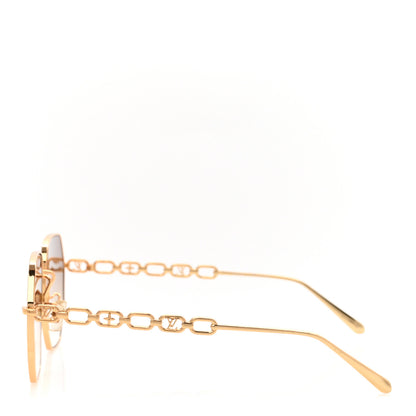 Louis Vuitton Metal My LV Chain Round Sunglasses Z1650W Gold 3 of 9