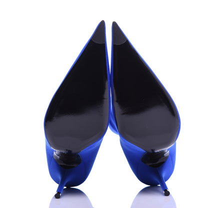 Balenciaga Jersey Crepe Pointed Toe Knife Booties 40 Bleu Sapphir 5 of 8
