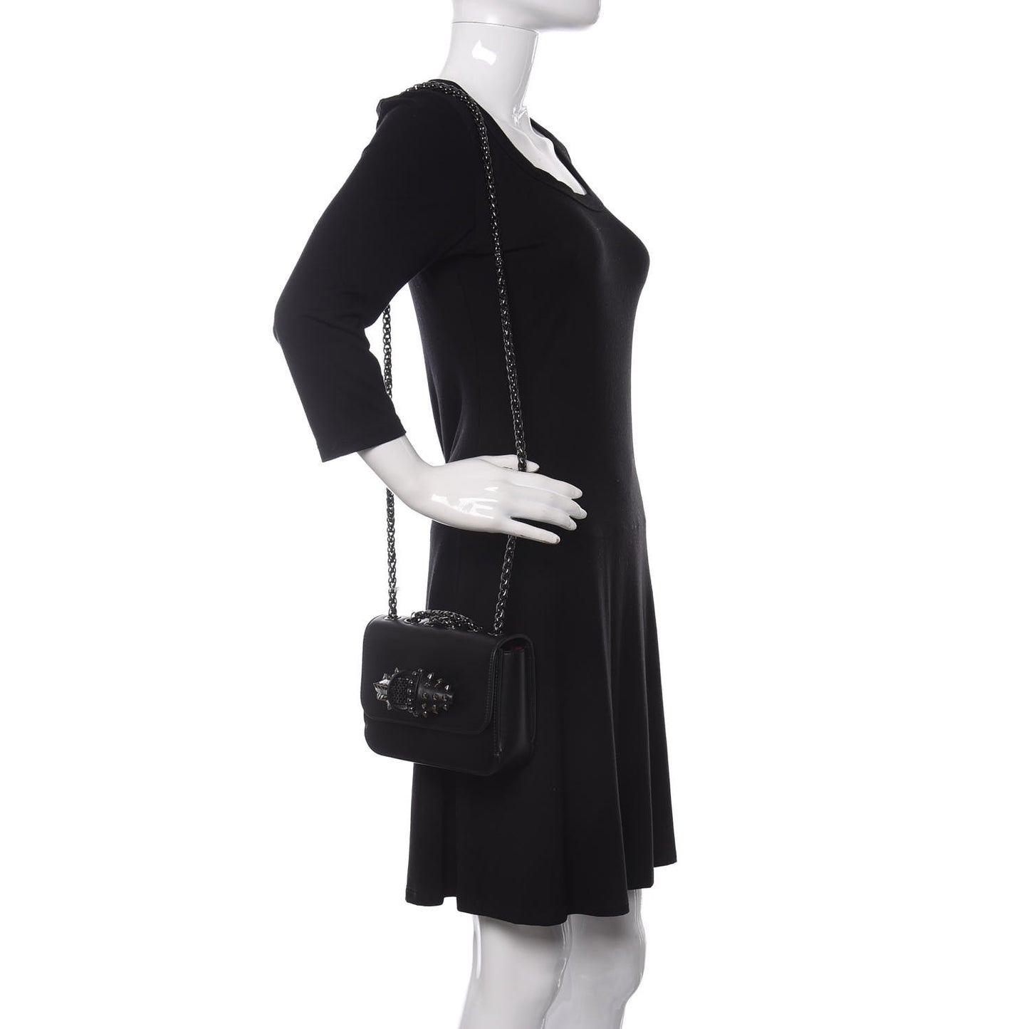 Calfskin Baby Sweety Charity NV Shoulder Bag Black