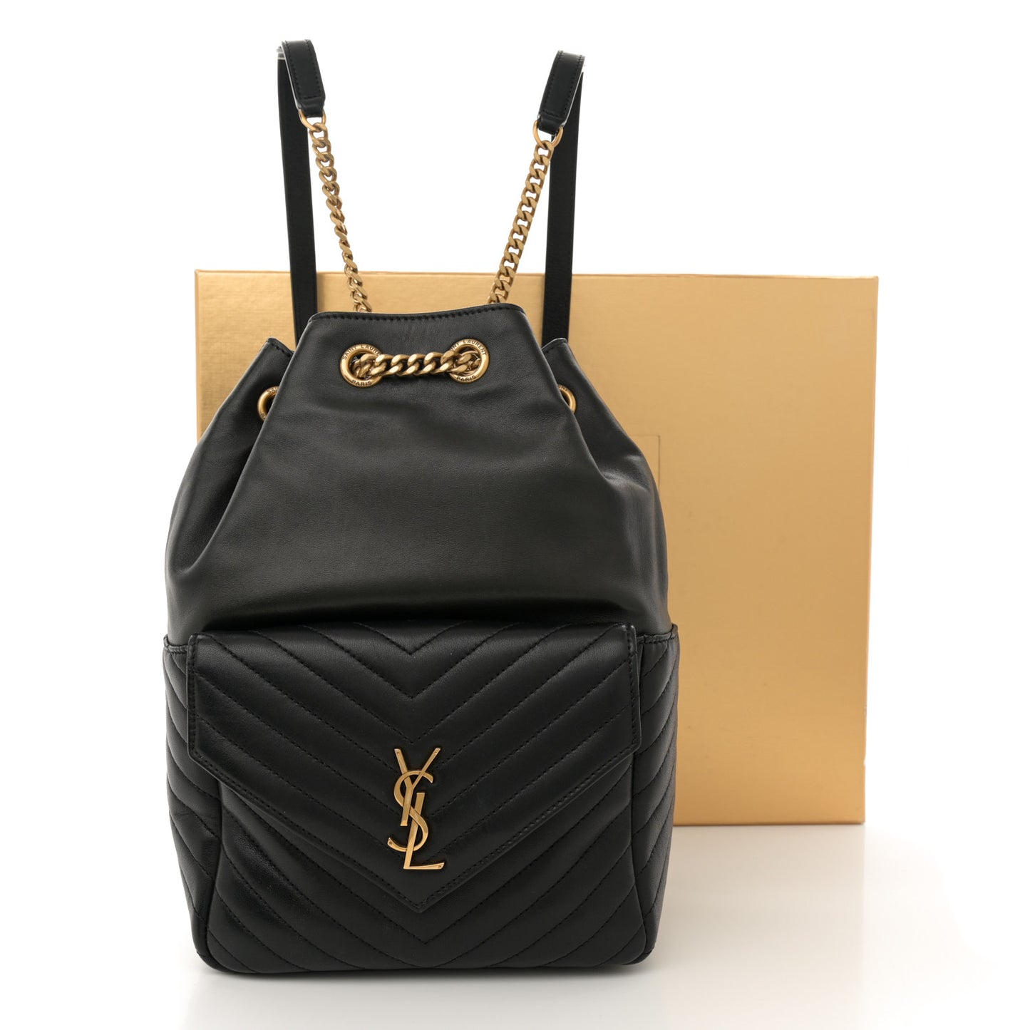Lambskin Matelasse Monogram Joe Backpack Black