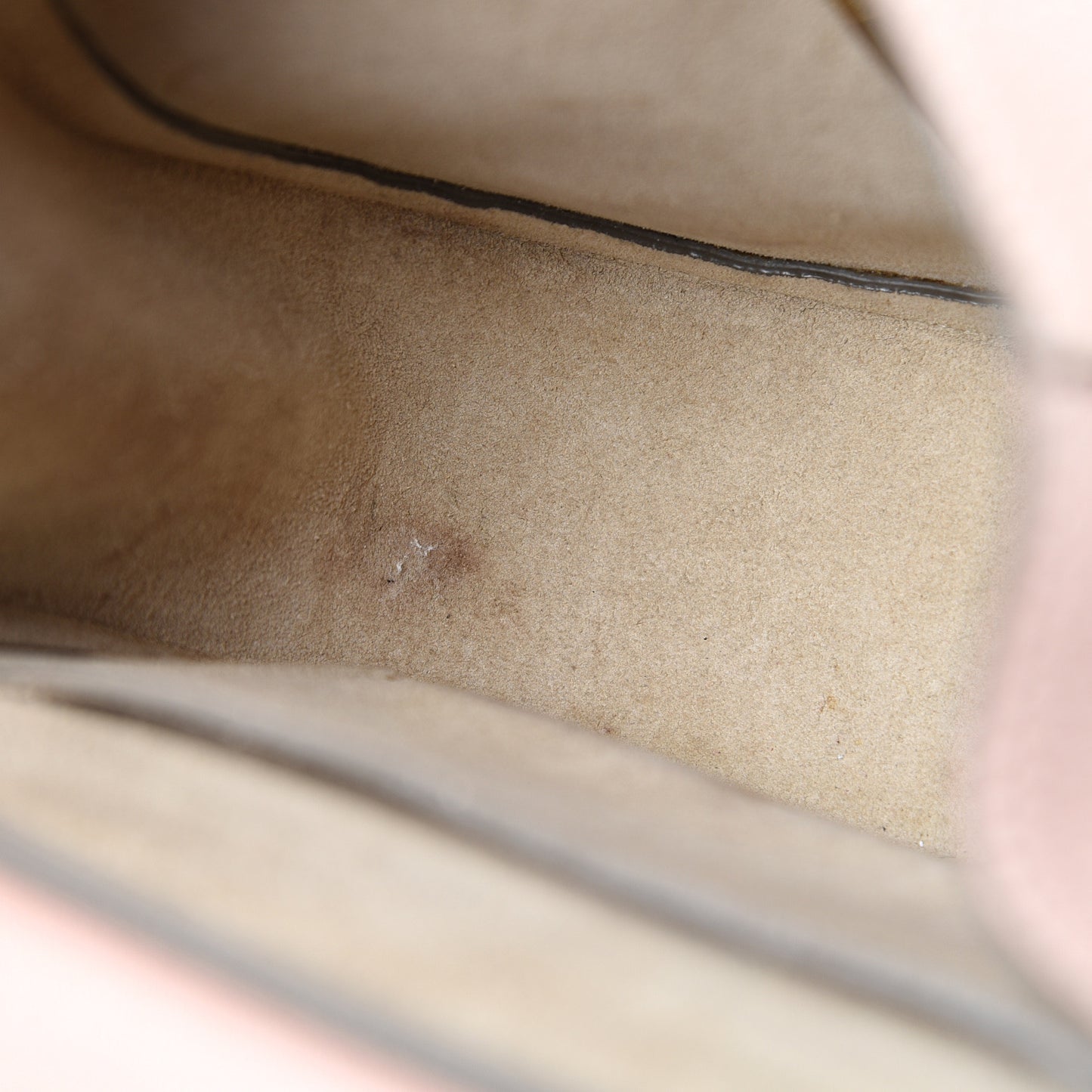 Grained Lambskin Mini Drew Shoulder Bag Cement Pink
