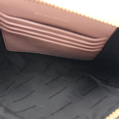 Burberry Signature Grain Calfskin Check Embossed Peyton Crossbody Clutch Bag Pale Orchid 5 of 11