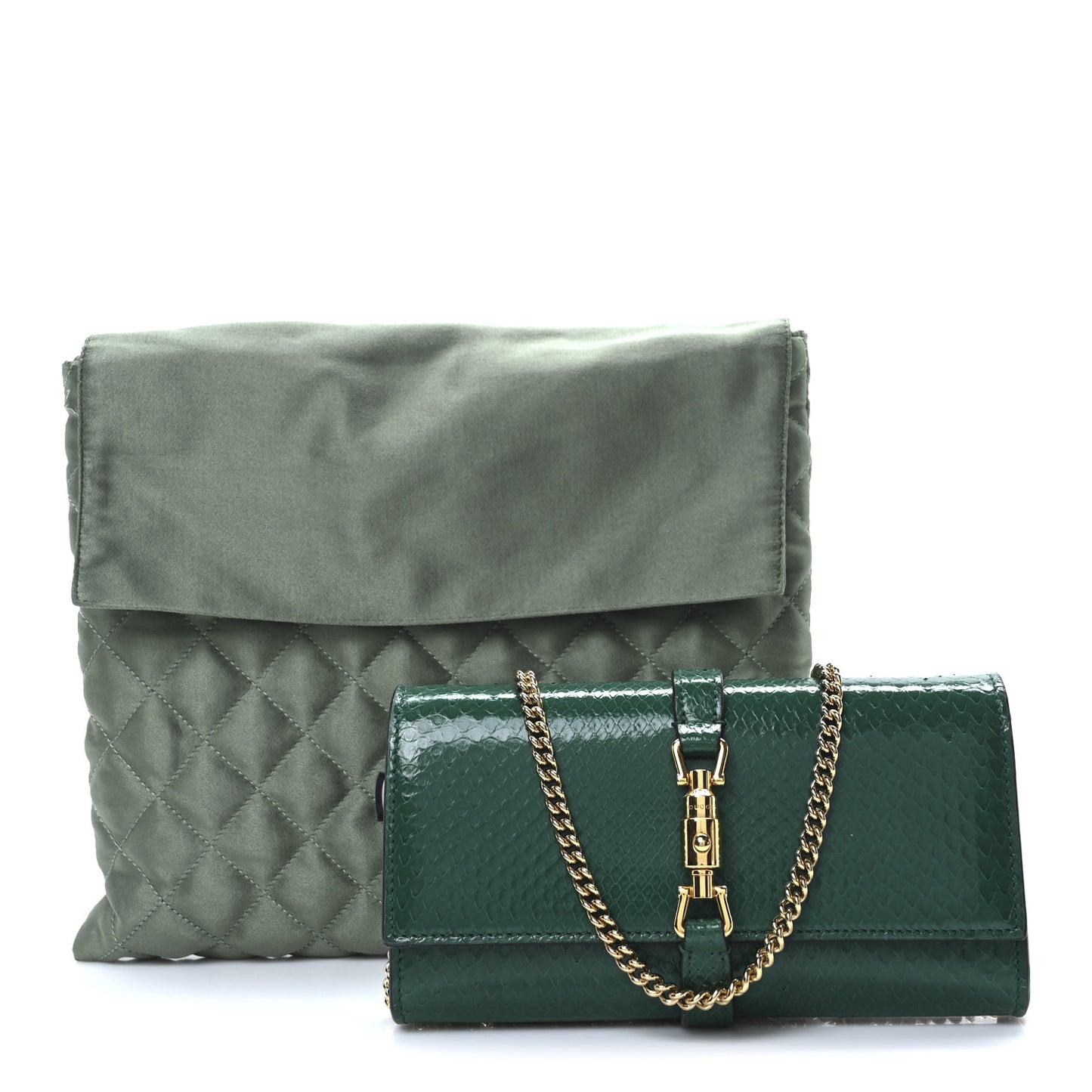Snakeskin Jackie 1961 Chain Wallet Green