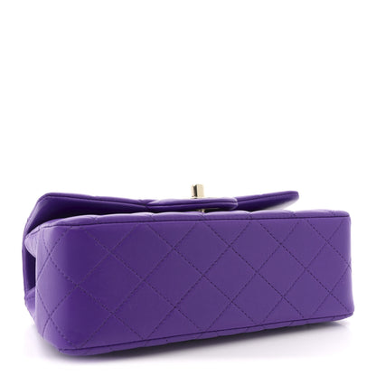 Chanel Lambskin Quilted Mini Top Handle Rectangular Flap Dark Purple 4 of 11
