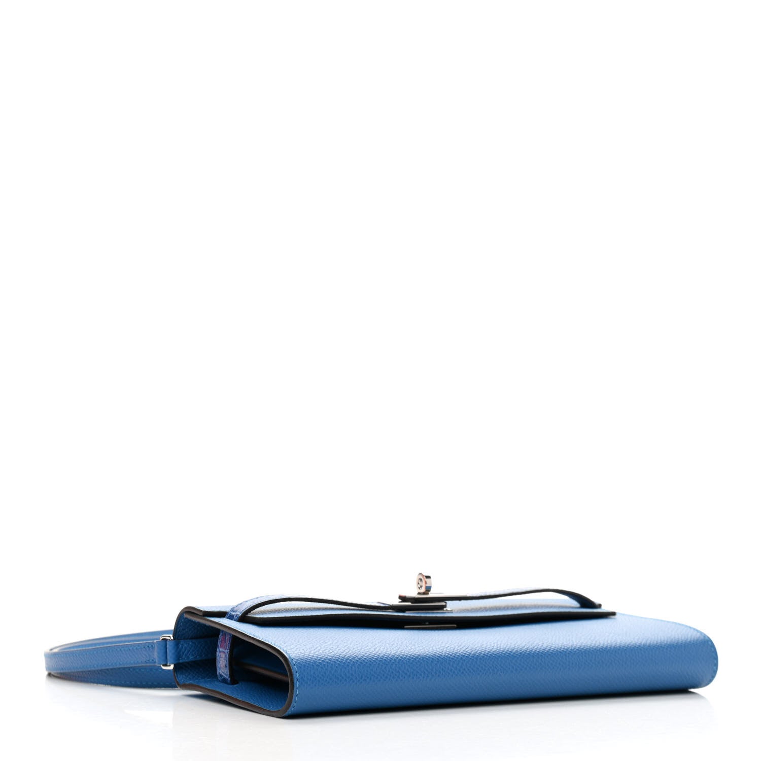 Hermes Epsom Shiny Alligator Touch Kelly Wallet To Go Mykonos Bleu Zellige 4 of 11