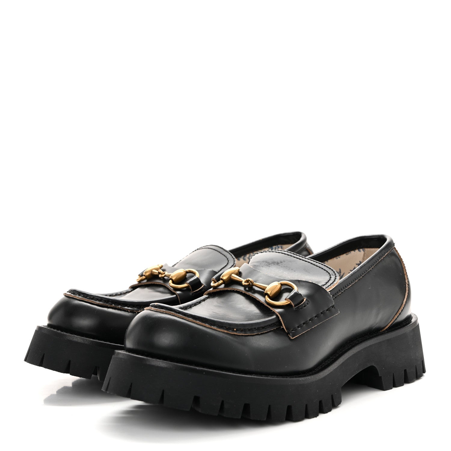 Gucci Cordovan Lux Womens Harald Horsebit 25mm Platform Loafers 36 38 Black 4 of 13
