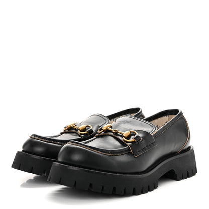 Gucci Cordovan Lux Womens Harald Horsebit 25mm Platform Loafers 36 38 Black 4 of 13