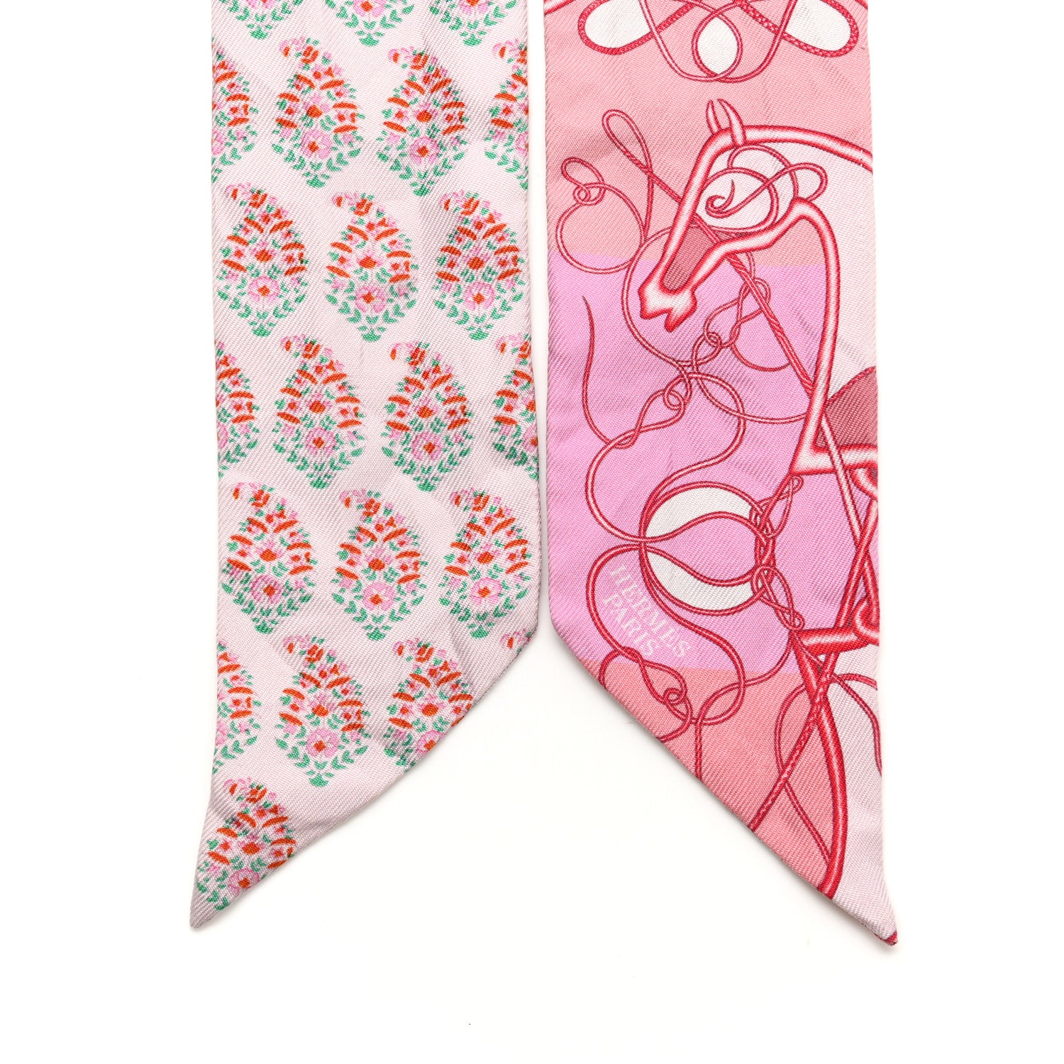 Hermes Silk Coup De Fouet Au Bloc Twilly Rose Nacre Turquoise 2 of 5