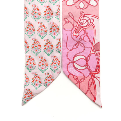 Hermes Silk Coup De Fouet Au Bloc Twilly Rose Nacre Turquoise 2 of 5
