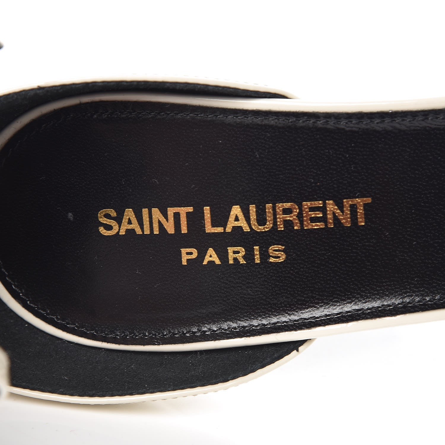 Saint Laurent Patent Calfskin Amber 105 Ankle Strap Sandals 39.5 White 6 of 7