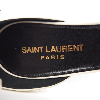 Saint Laurent Patent Calfskin Amber 105 Ankle Strap Sandals 39.5 White 6 of 7