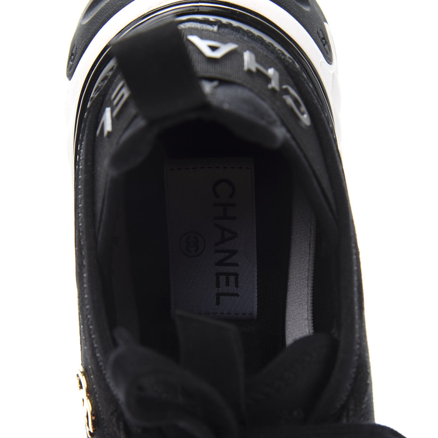 Velvet Calfskin Mixed Fibers CC Sneakers 36 Black