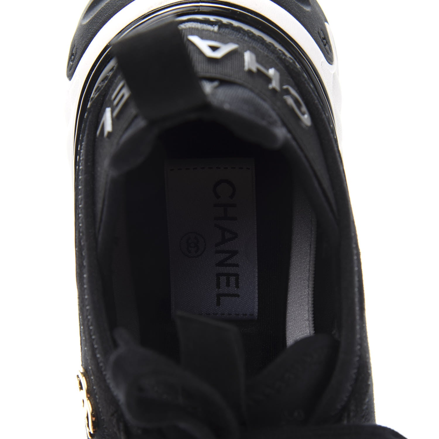 Chanel Velvet Calfskin Mixed Fibers CC Sneakers 36 Black 7 of 10