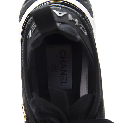 Chanel Velvet Calfskin Mixed Fibers CC Sneakers 36 Black 7 of 10