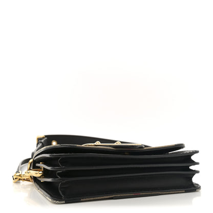 Burberry House Check Bridle Calfskin Small Madison Buckle Bag Black Black 4 of 12