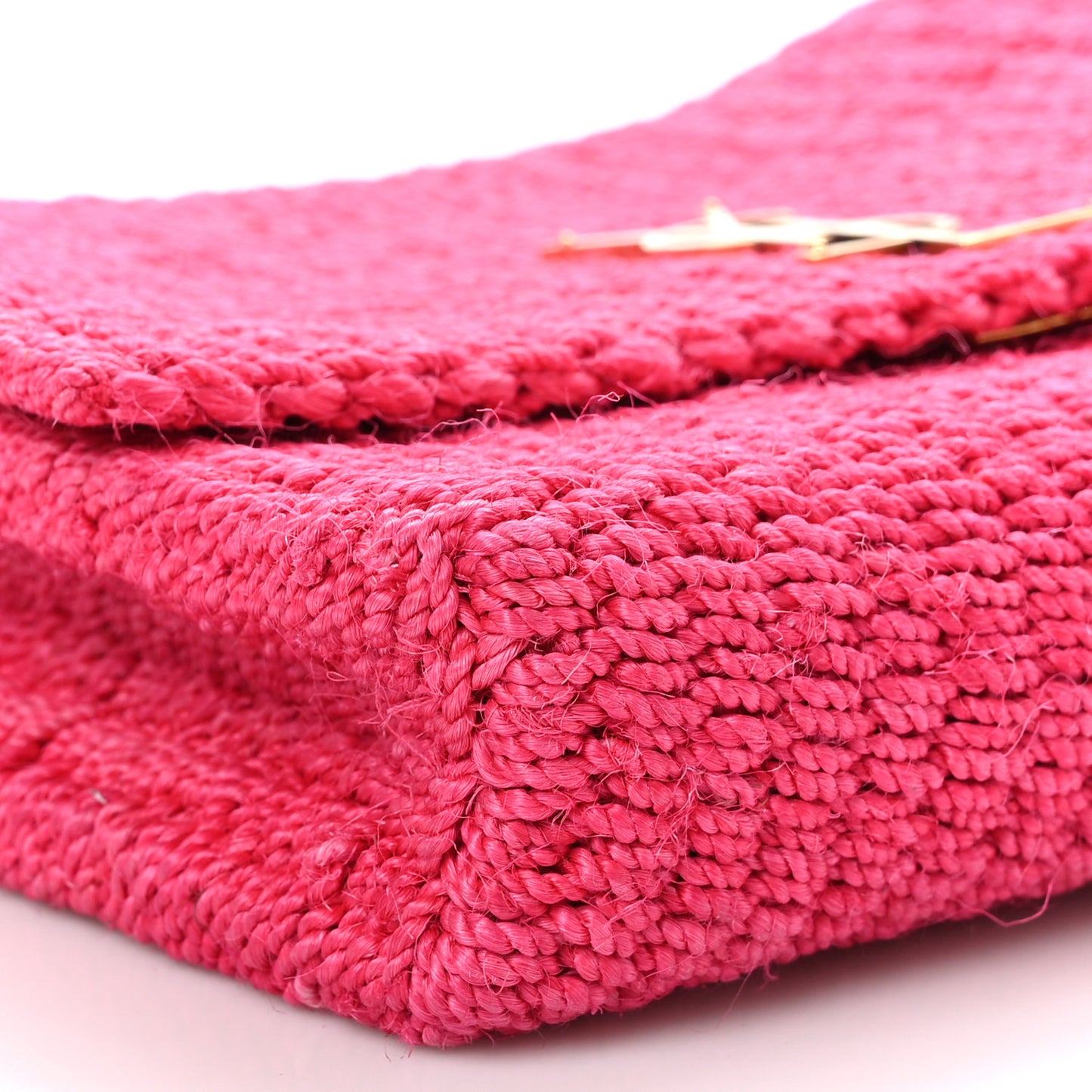 Raffia Medium Monogram Kate Satchel Pink Glow