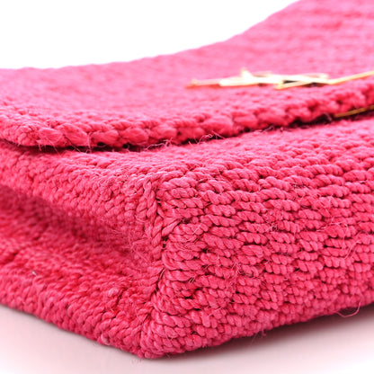 Saint Laurent Raffia Medium Monogram Kate Satchel Pink Glow 9 of 10