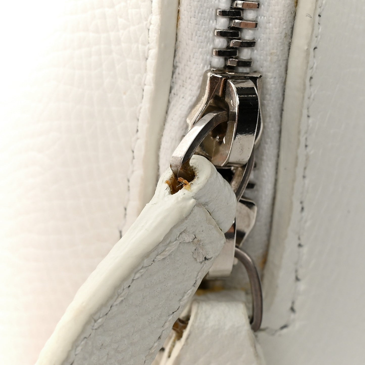Grained Calfskin XXS Ville Top Handle Bag White Black
