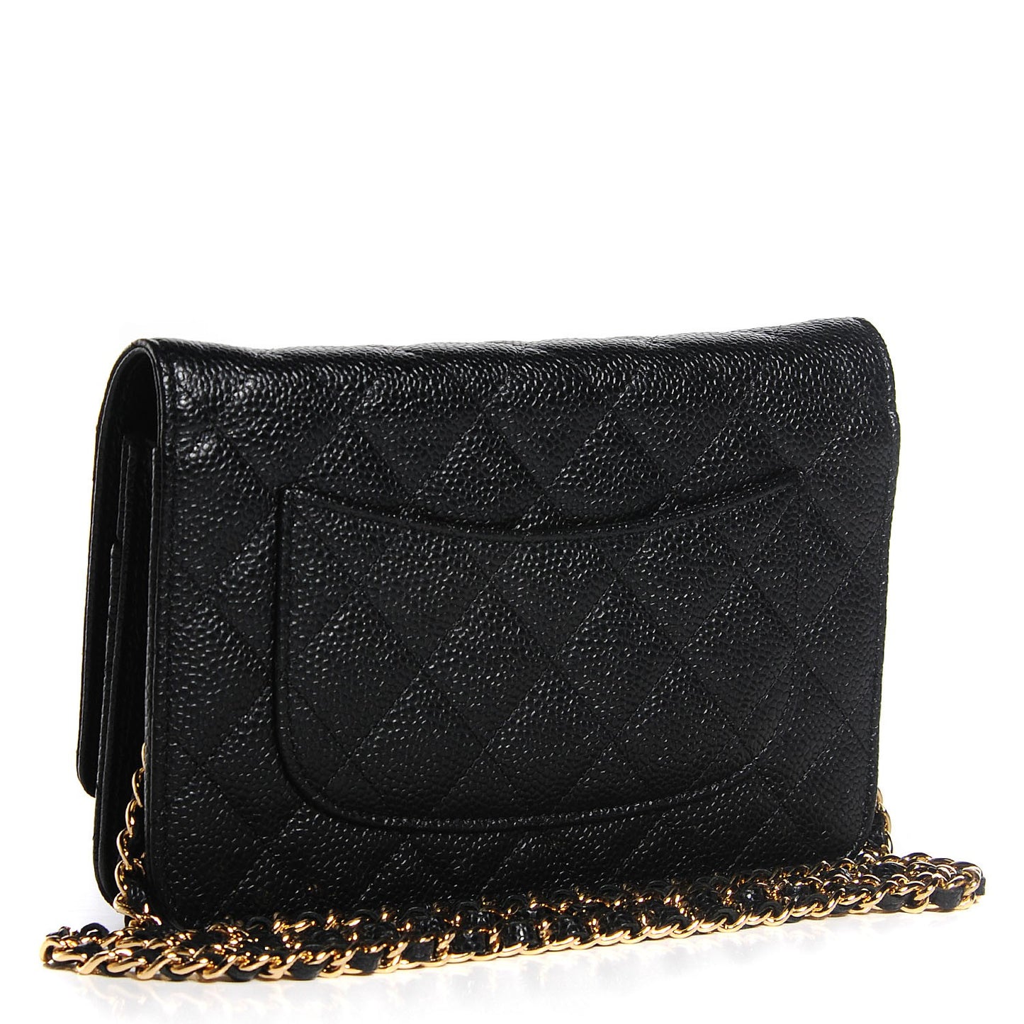 Caviar Quilted Wallet On Chain WOC Black