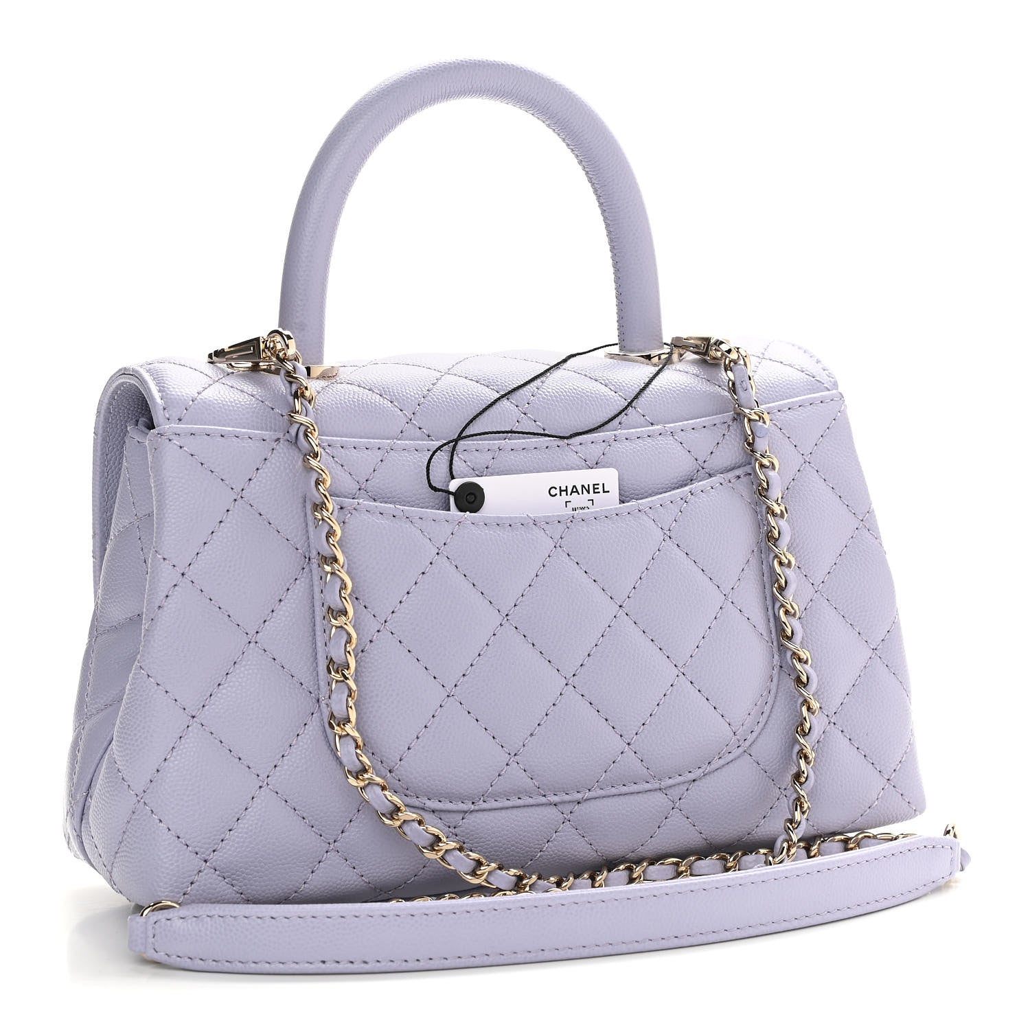 Chanel Caviar Quilted Mini Coco Handle Flap Light Purple 3 of 11