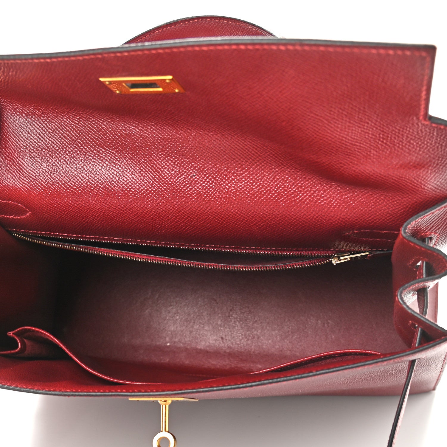 Hermes Epsom Kelly Sellier 32 Rouge H 5 of 22