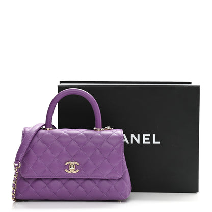 Chanel Caviar Quilted Mini Coco Handle Flap Purple 8 of 8