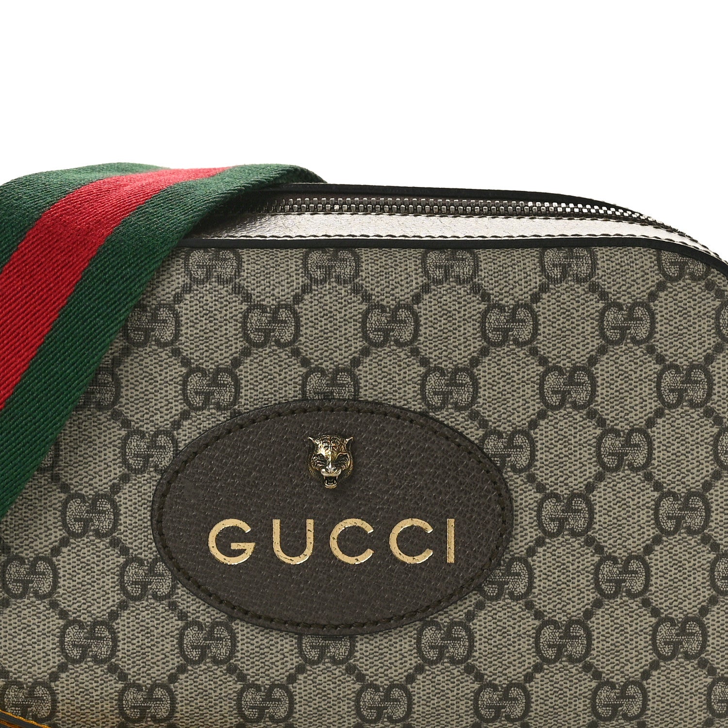 Gucci GG Supreme Monogram Web Neo Vintage Shoulder Bag Beige New Acero Crop 8 of 10