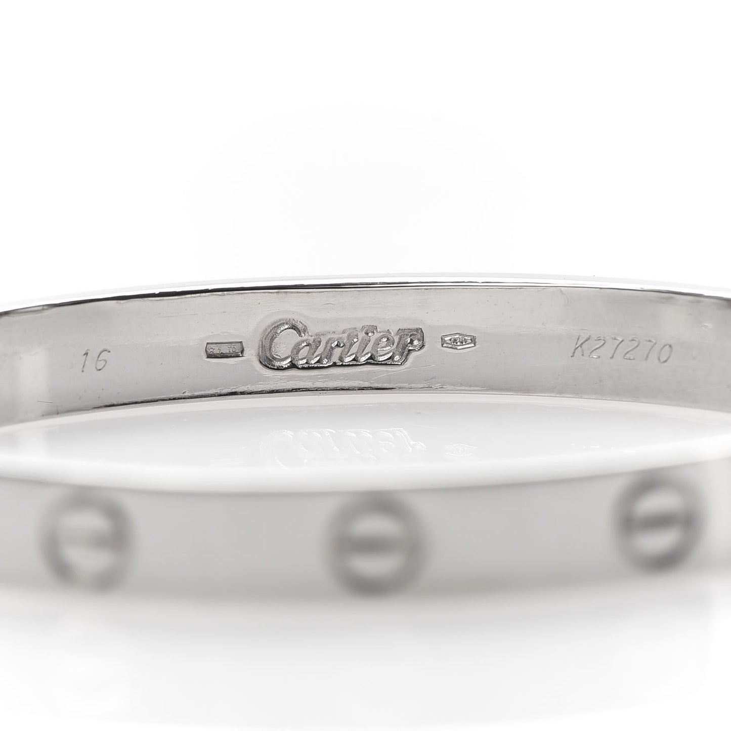 18K White Gold LOVE Bracelet 16